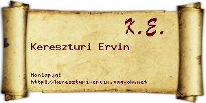 Kereszturi Ervin névjegykártya