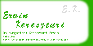 ervin kereszturi business card